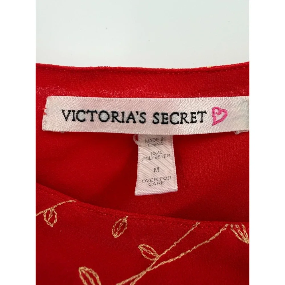 Victorias Secret Womens Babydoll Slip Dress M Red Y2K Coquette Fairycore